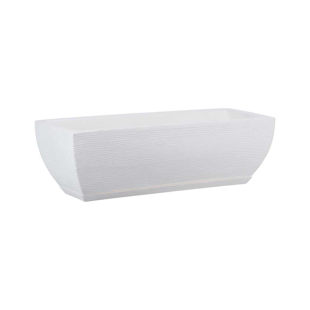 MACETA 48X16CM AMSTERDA GRAPHITO BLANCA