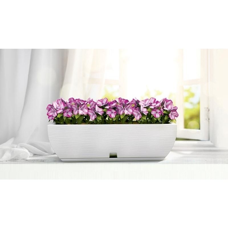 MACETA 48X16CM AMSTERDA GRAPHITO BLANCA