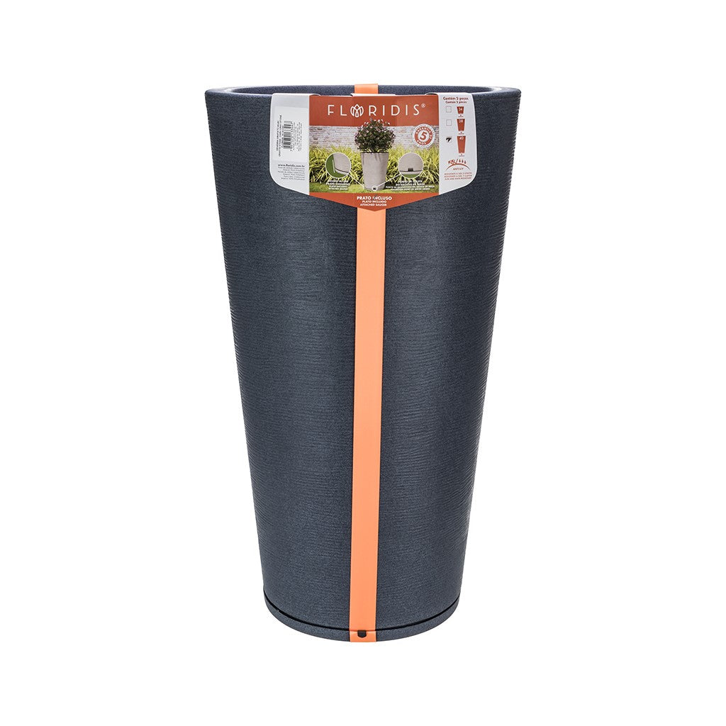 MACETA 40X80CM GENEBRA GRAPHITO EFEC.PIEDRA GRIS O