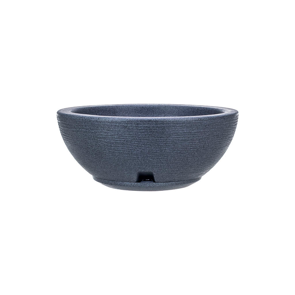 MACETA 30X13CM AMSTERDA GRAPHITO EFEC.PIEDRA GRIS OSCURO