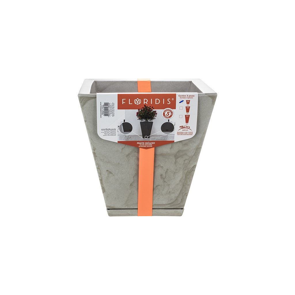 MACETA 29X34CM ZURIQUE MARMORATO BLANCA