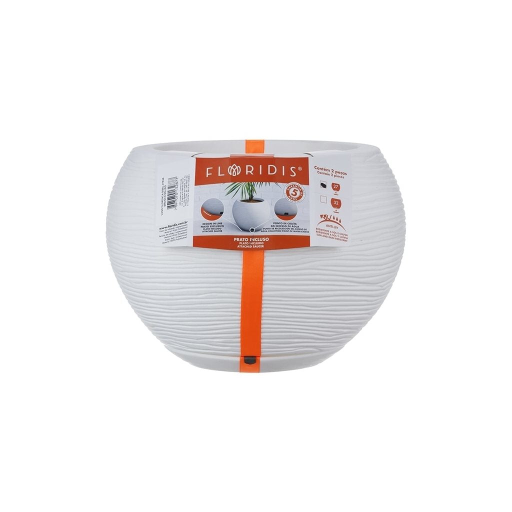 MACETA 17X19CM FLORENCA SISAL BLANCA