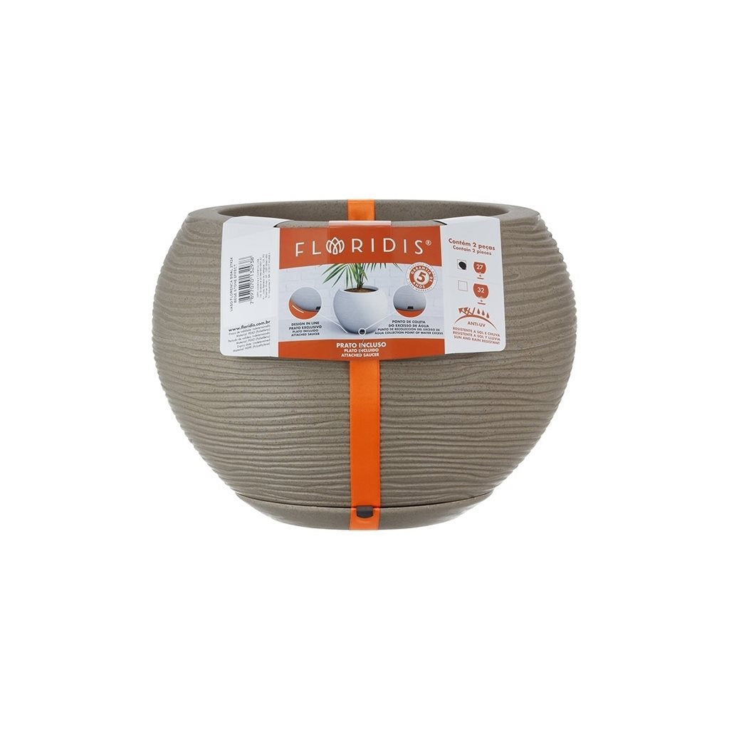 MACETA 17X19CM FLORENCA SISAL EFECTO PIEDRA BEIGE