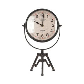 RELOJ DE MESA, ANIQUE CON BASE TRÍPODE 20X31X11.5 CM