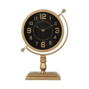 RELOJ DE MESA HIERRO D20X29X8CM NEGRO Y DORADO
