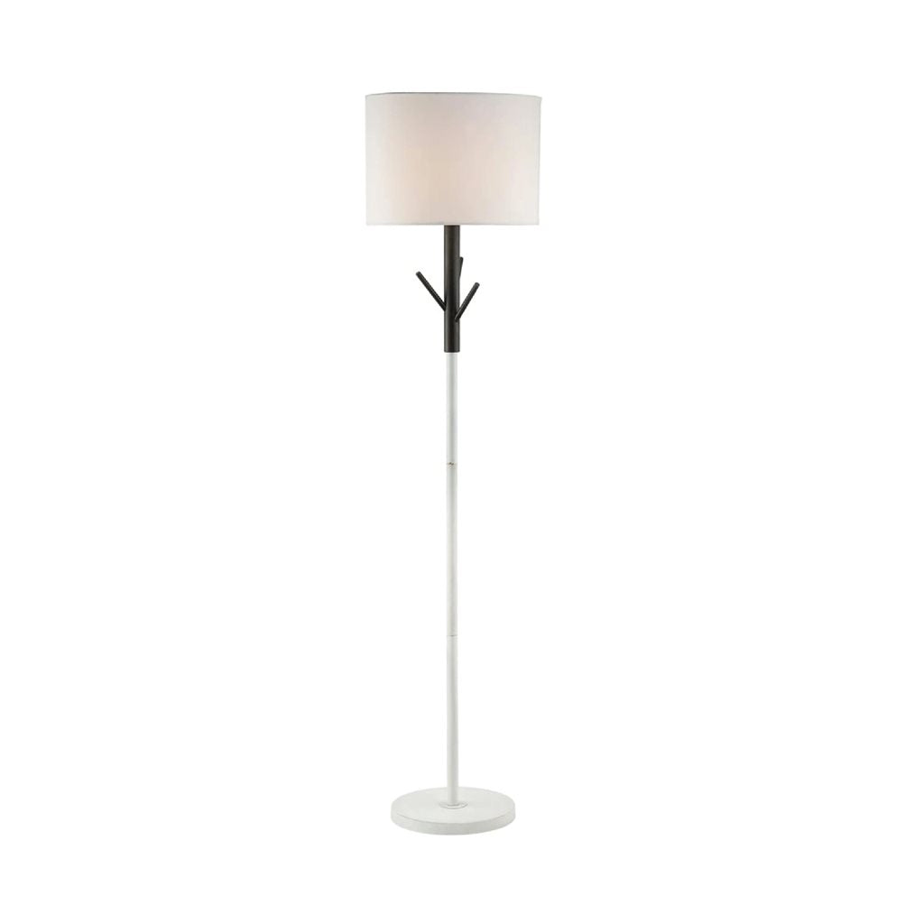 LAMPARA DE PIE D38x160CM TELA/METAL BLANCO CON PERCHERO