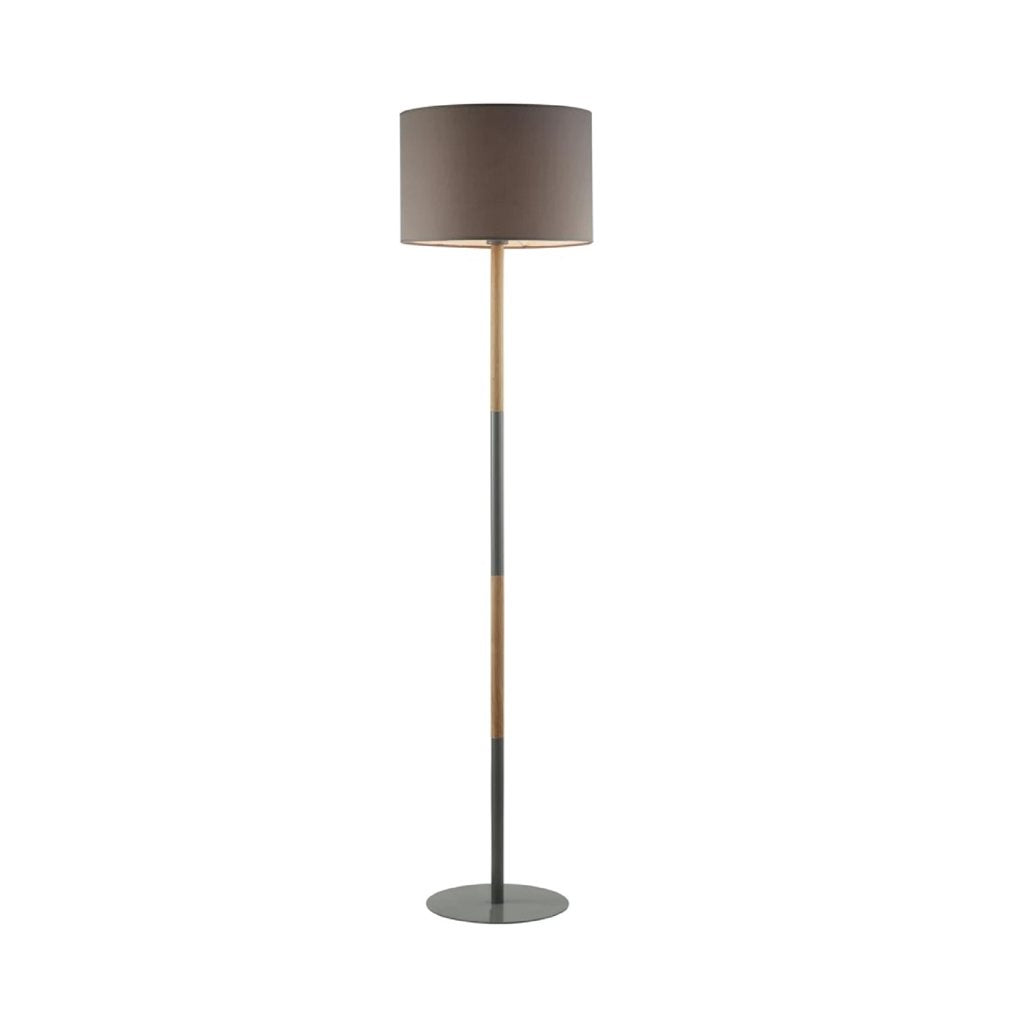 LAMPARA DE PIE D35x160CM TELA/METAL GRIS