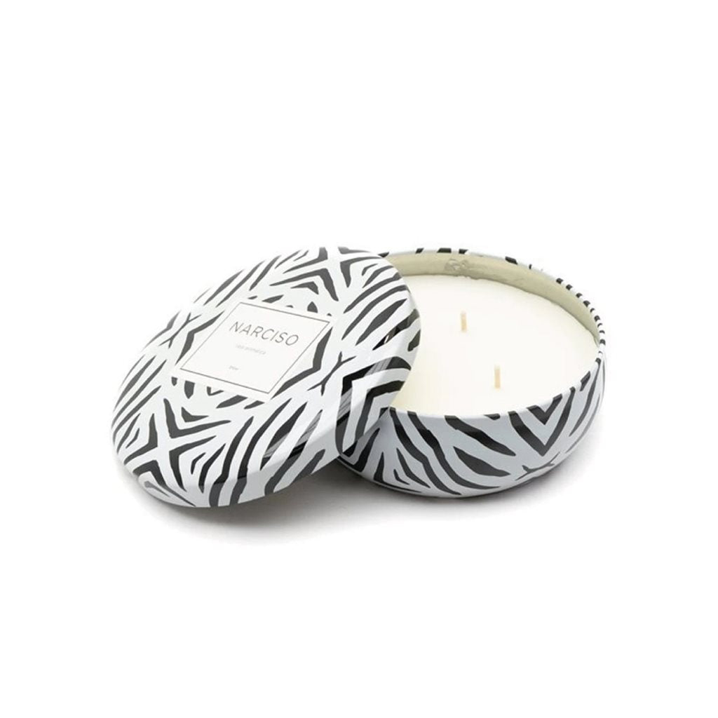 VELA AROMATICA 370ML LATA DISEÑO CEBRA