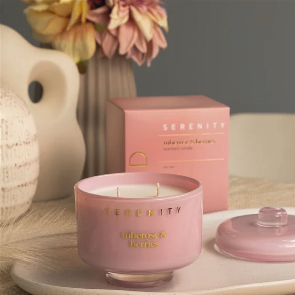 VELA AROMATIVA 230G TUBEROSE & BERRIES ROSA