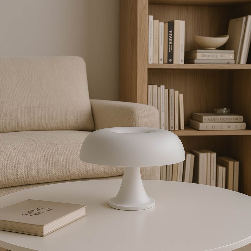 LÁMPARA HONGUITO DECORATIVA DE MESA NAVONE - BLANCO