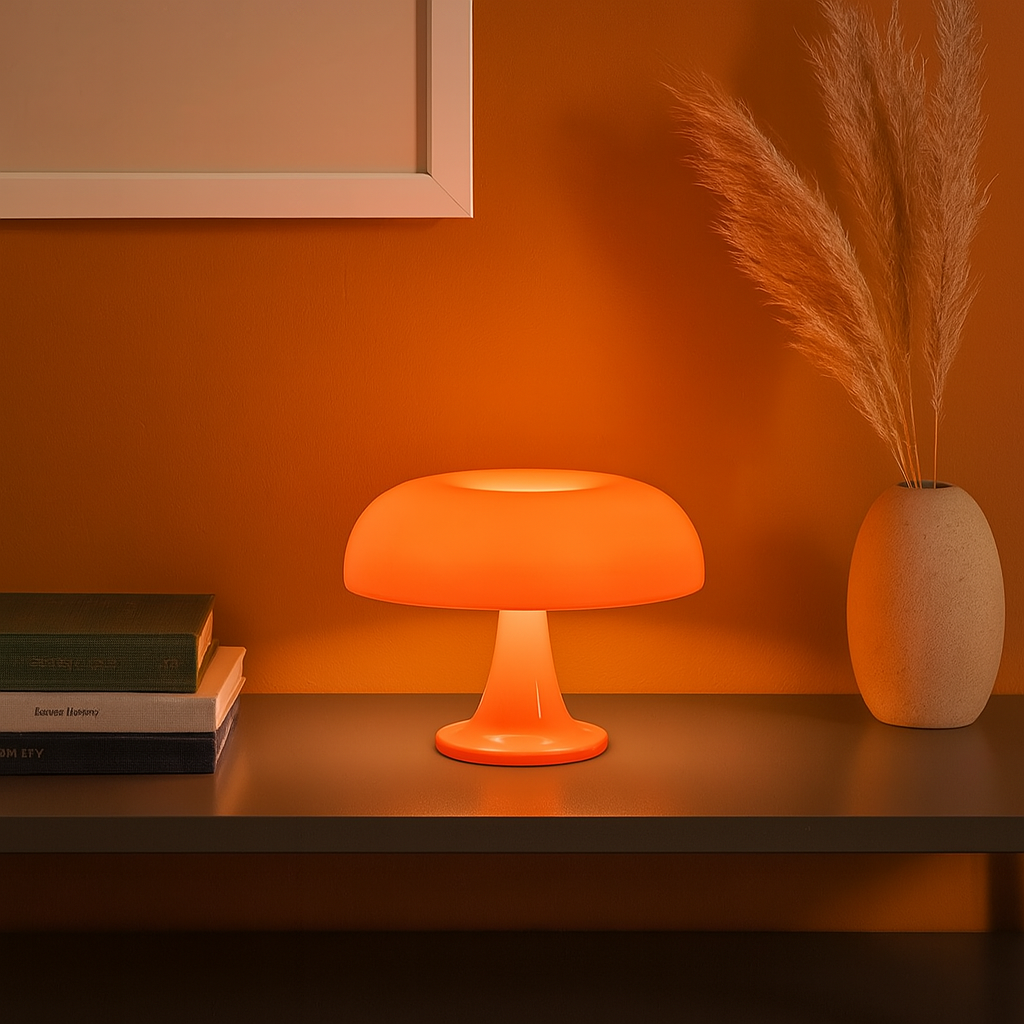 LÁMPARA HONGUITO DECORATIVA DE MESA NAVONE - NARANJA