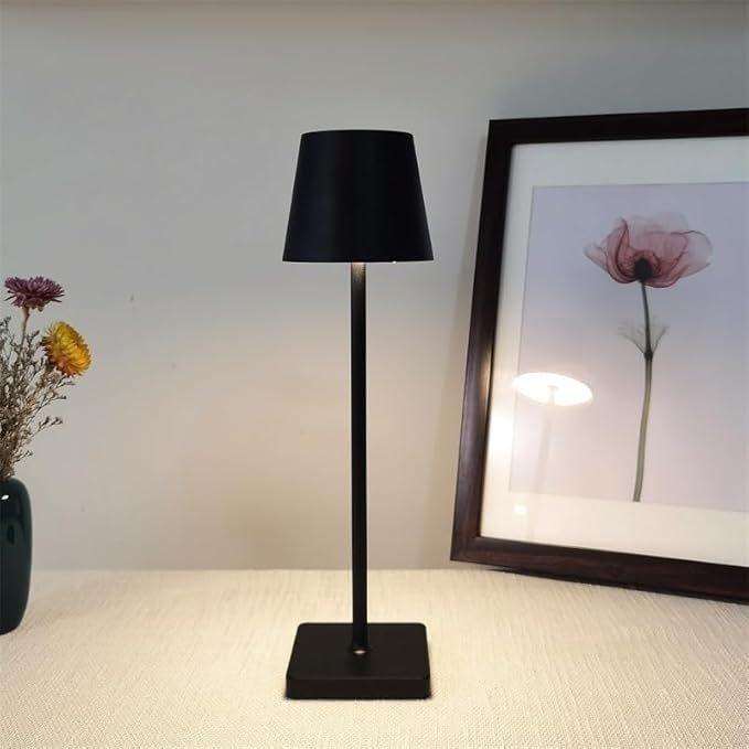 LAMPARA DE MESA LED 38CM NEGRO