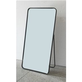 ESPEJO DE PIE METAL 50x100CM BORDE REDONDO NEGRO