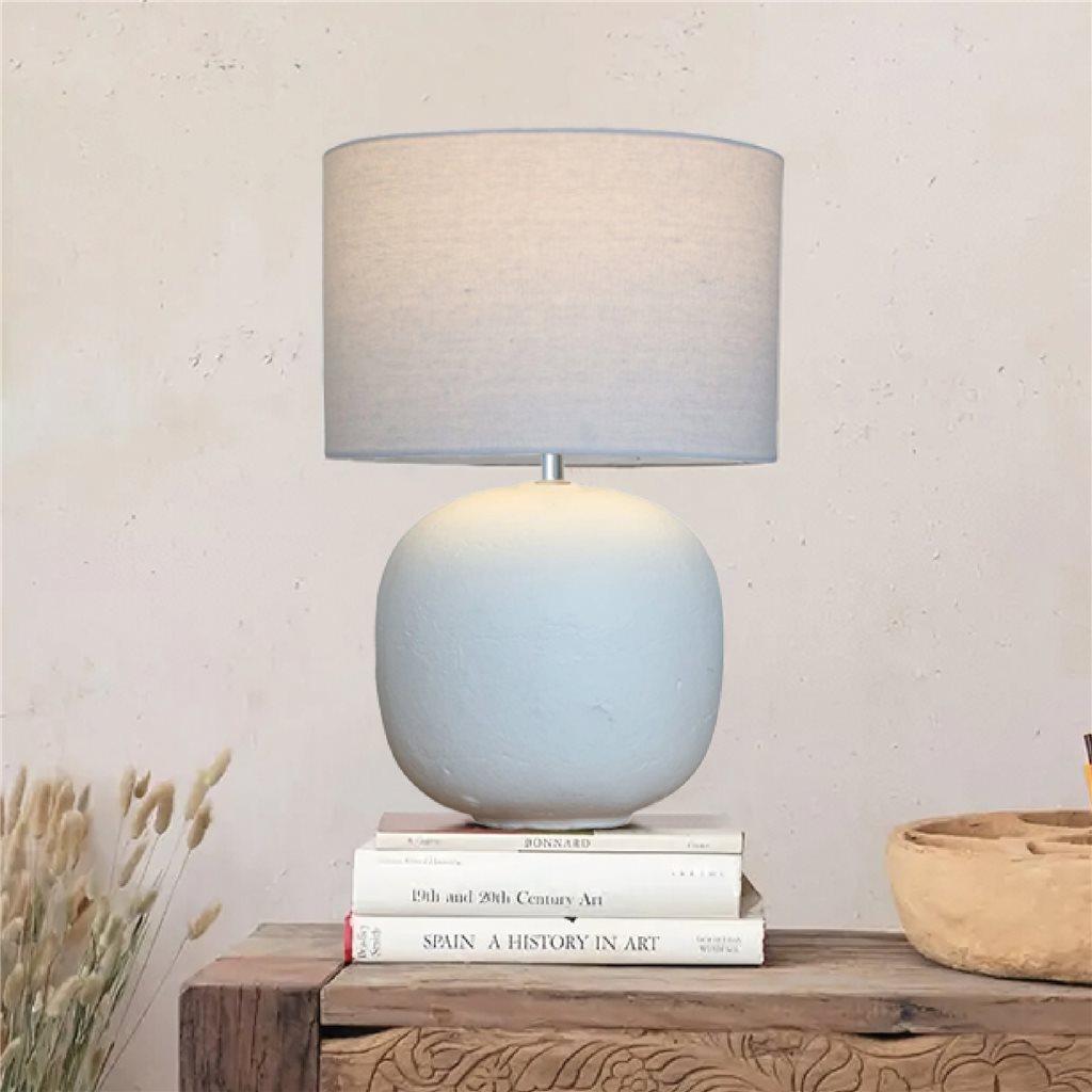 LAMPARA DE MESA TERRACOTA D30x46CM BLANCO