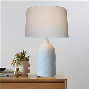 LAMPARA MESA CERAMICA D40x60CM TEXTURA BLANCO