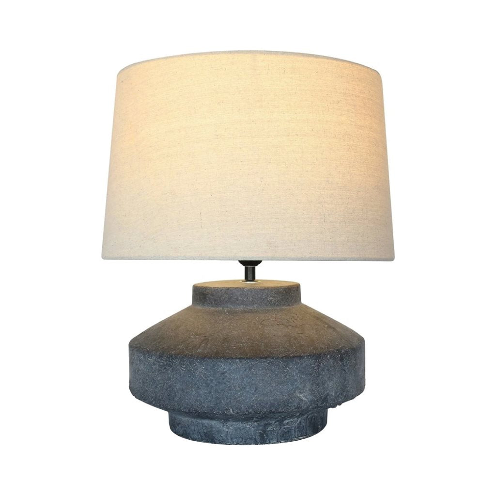 LAMPARA DE MESA TERRACOTA D40x48CM BASE GRIS/BEIGE