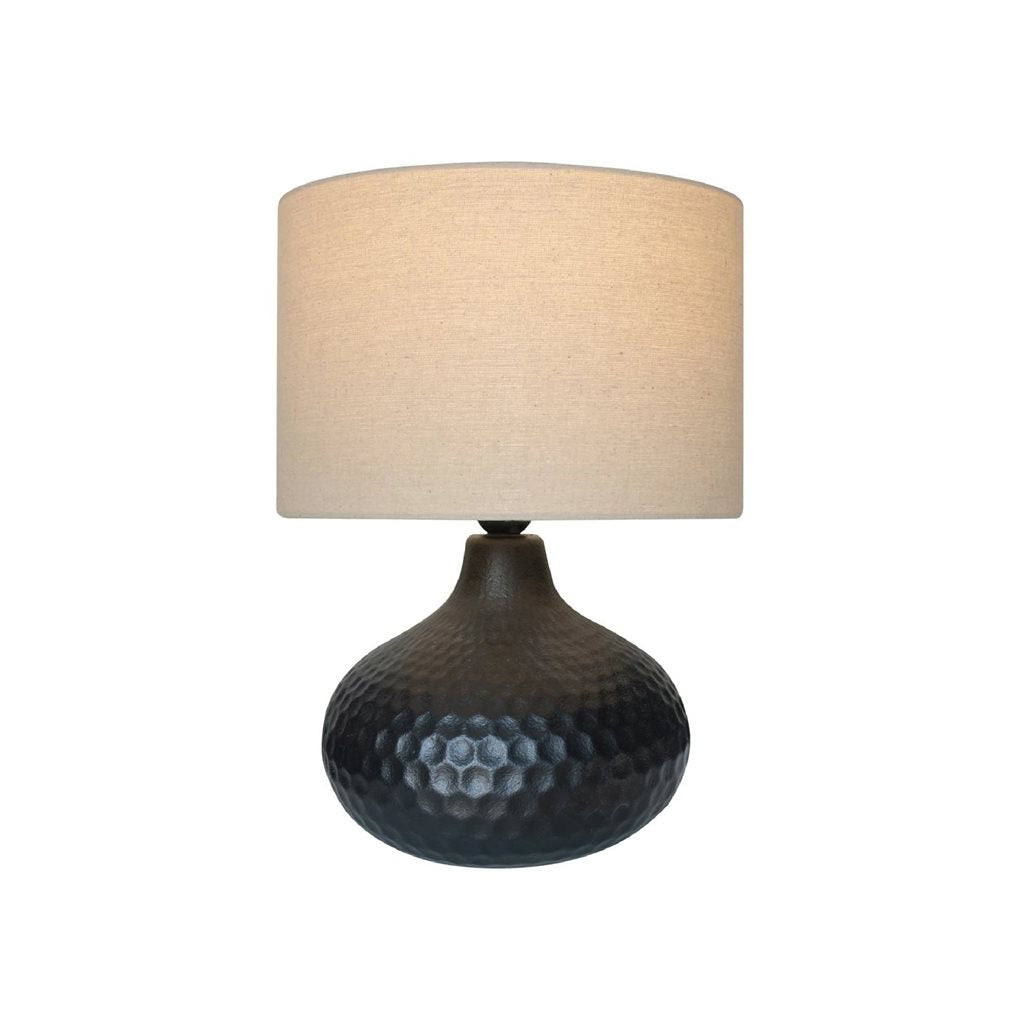 LAMPARA DE MESA CERAMICA D30x40CM HEXAGONOS NEGRO