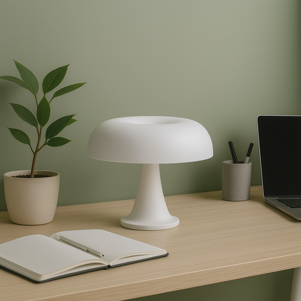 LÁMPARA HONGUITO DECORATIVA DE MESA NAVONE - BLANCO