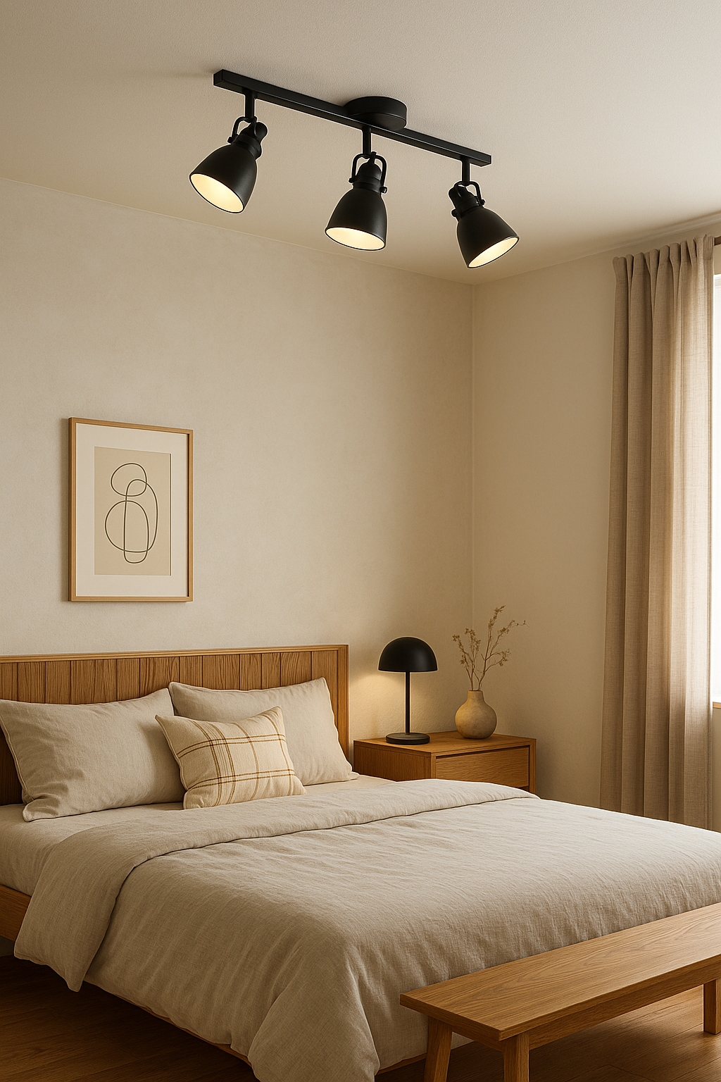 Spot con Base Negro 3xGU10 LED Incluida