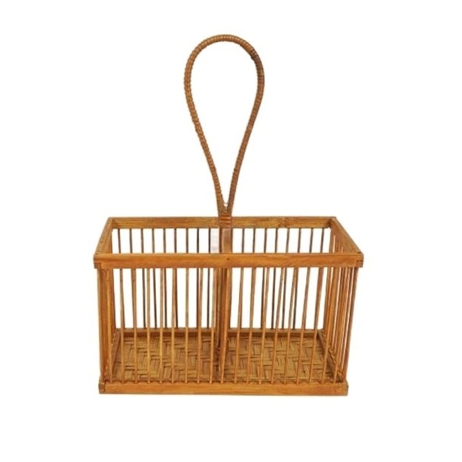 ORGANIZADOR RECTANGULAR C/ASA 20x10xH12/27CMS BAMBU