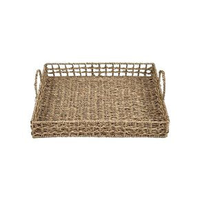 BANDEJA C/ASAS 40x30x8CM FIBRA NATURAL