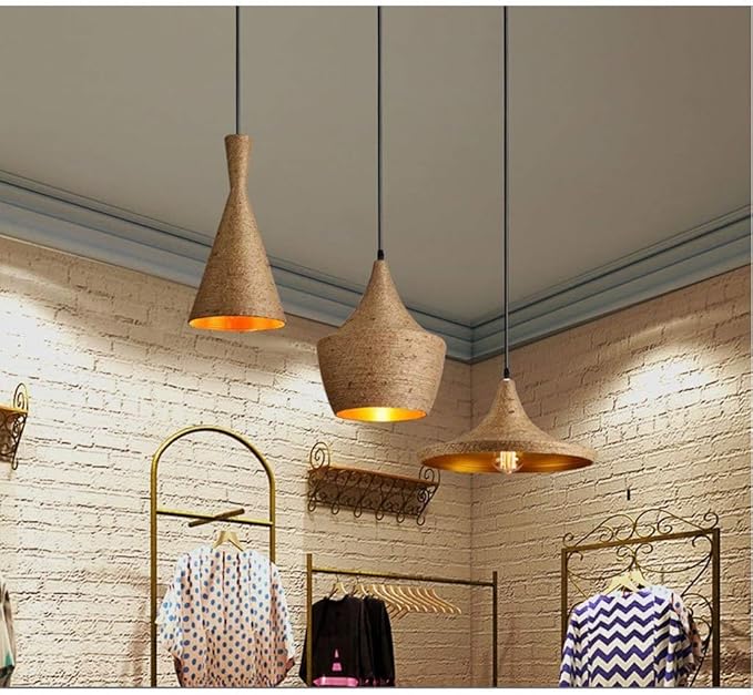 Colgante Cónico Aluminio/Cuerda Beige