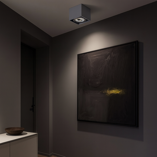 ARTEFACTO LUX DOWNLIGHT CUADRADO PARA AR111 MACHADO - NEGRO