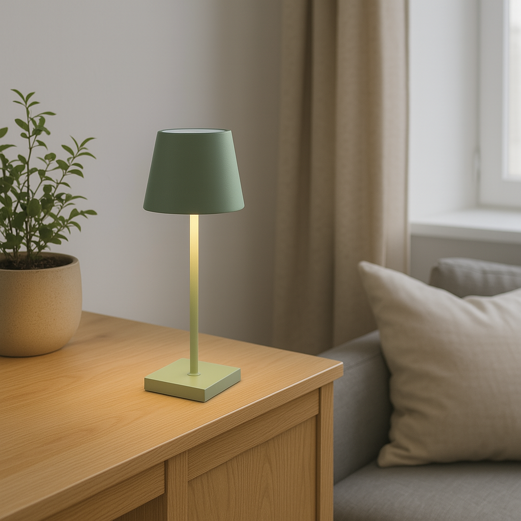 LAMPARA DE MESA ROGER RECARGABLE DIMM - GREEN