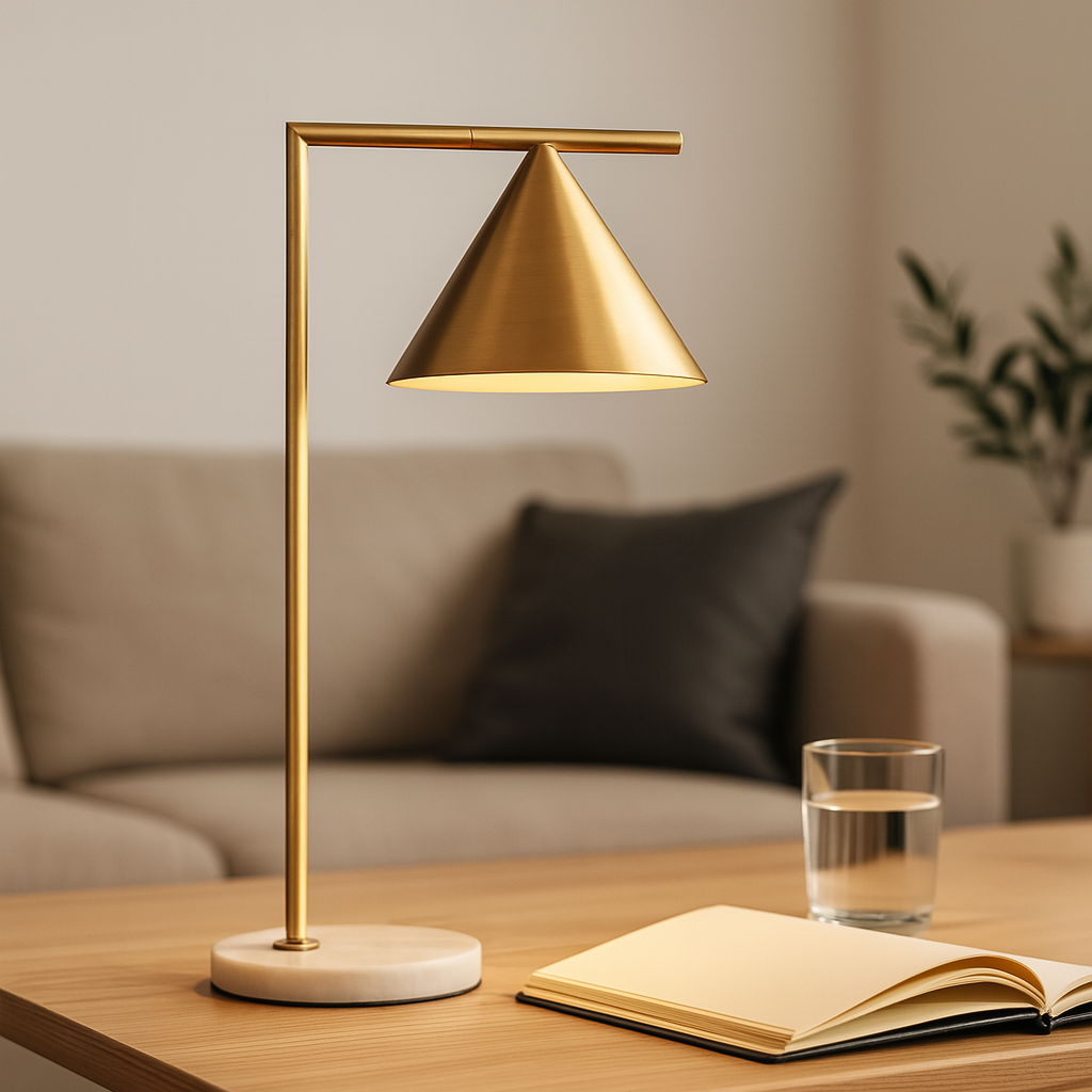 ARTEFACTO DECORATIVO DE MESA STELLA BASE DE MARMOL GOLD