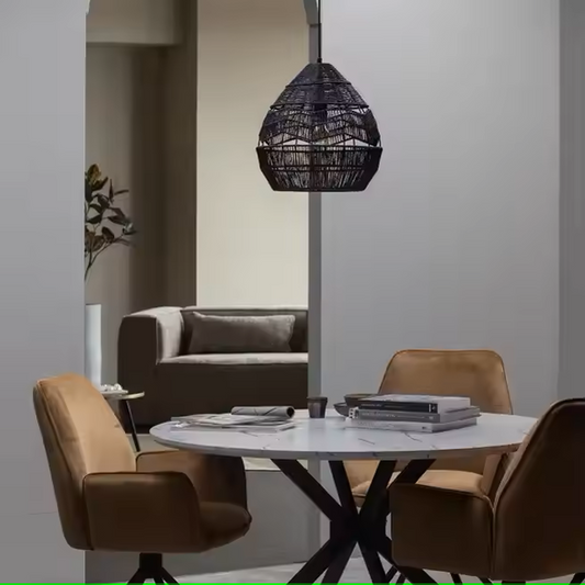 Colgante Metal y Cuerda Negro