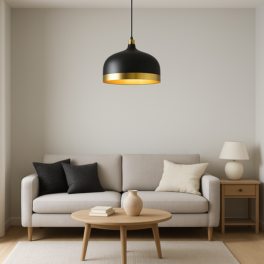 Colgante Campana Metal Negro/Dorado