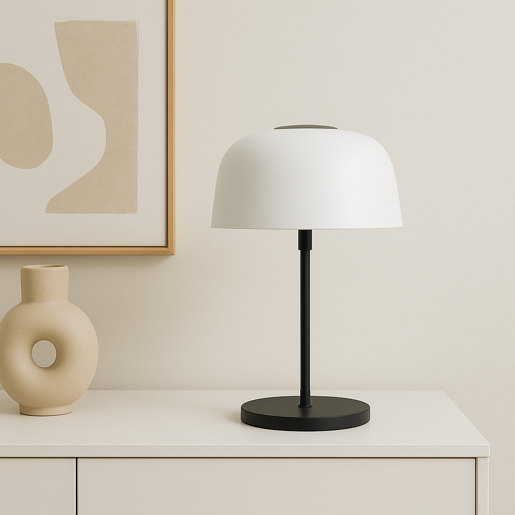 Portátil Mesa Hongo Negro Pantalla Vidrio Opal