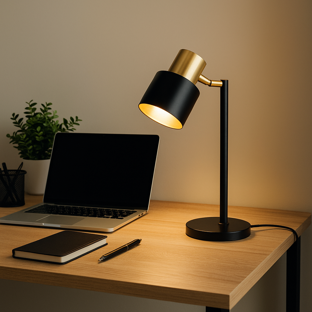 Portátil de Mesa Negro/Cobre