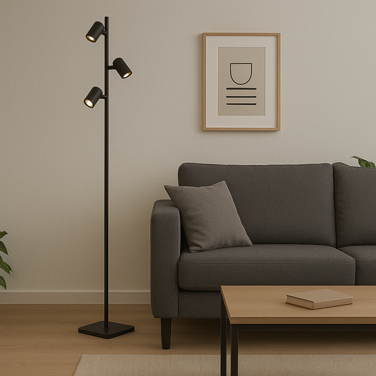 Portátil Pie Acero Negro Madera