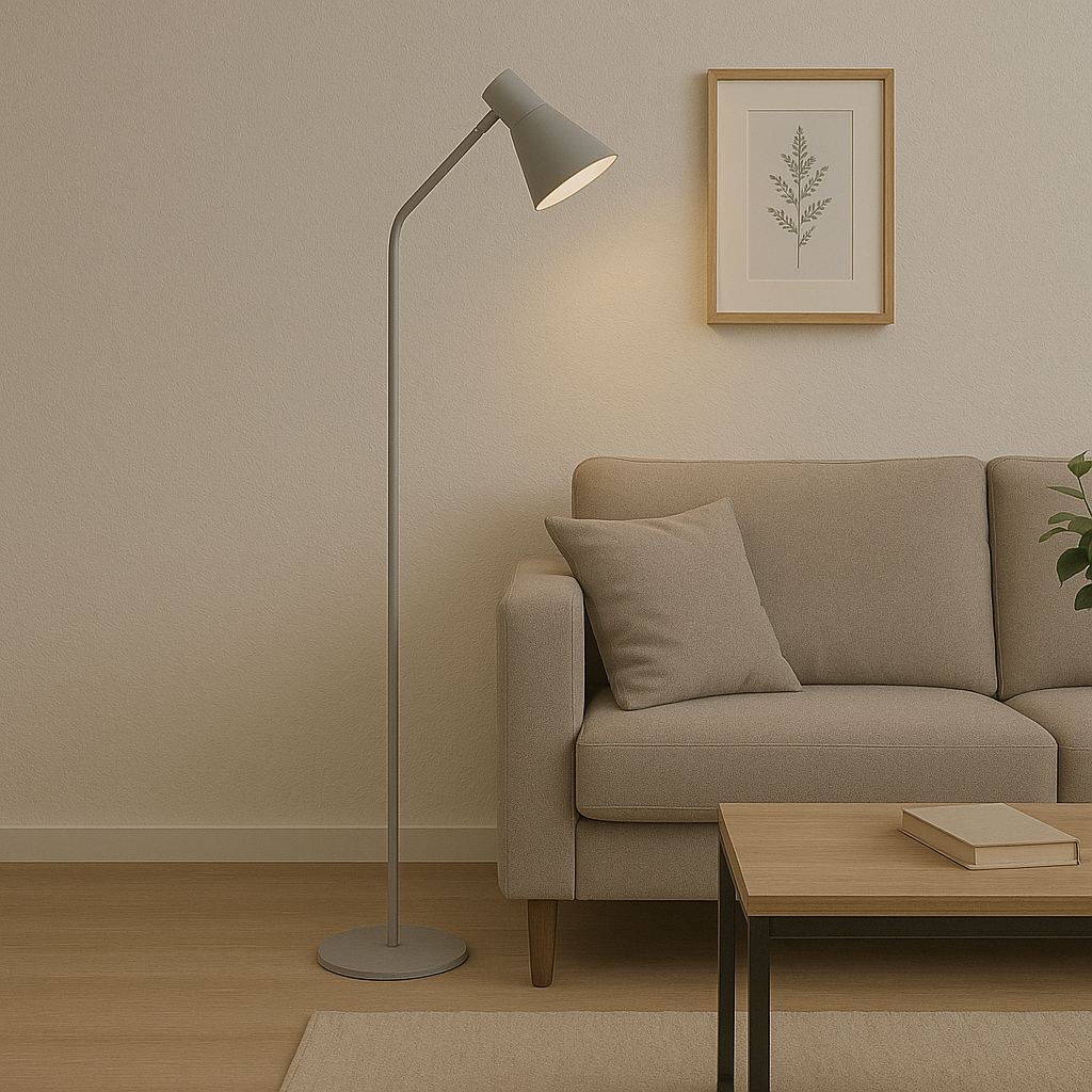 Portátil Pie 1xE27 1480mm Pant Metal Blanca Ø160mm