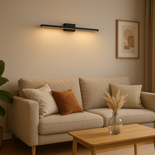 Aplique Pared LED Metal Negro con Difusor 6W 4000K 610mm