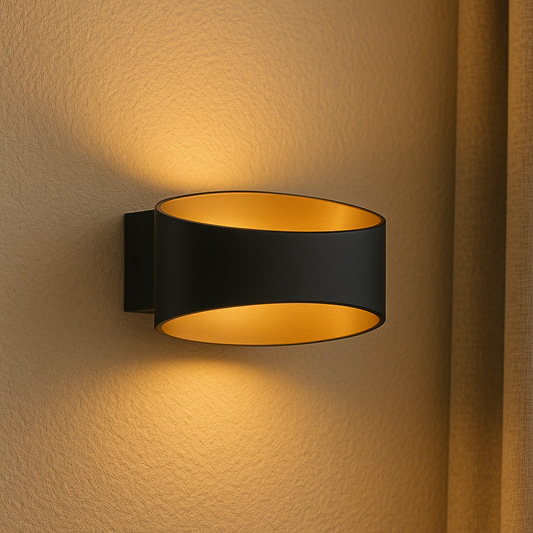Aplique Pared LED Industrial Rectangular Negro