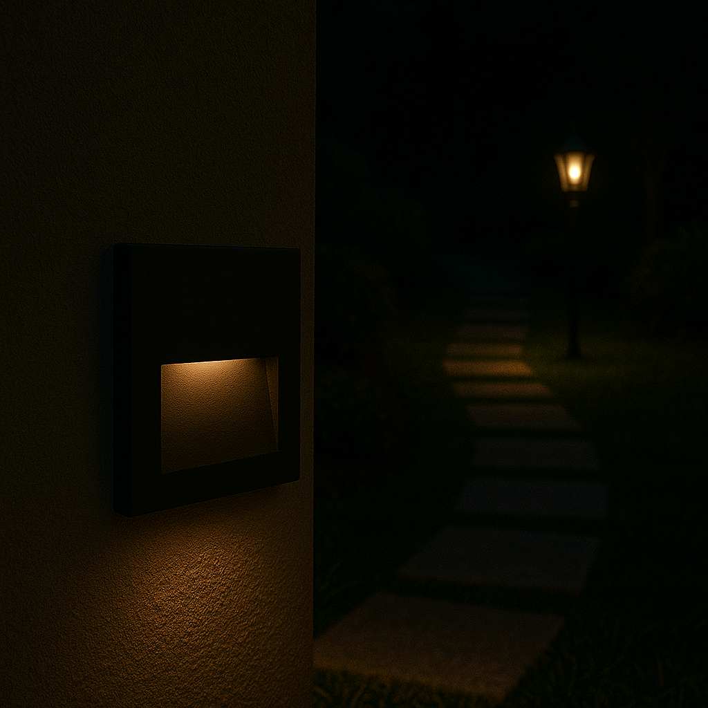 Aplique de Pared Cuadrado Negro 6W 3000K