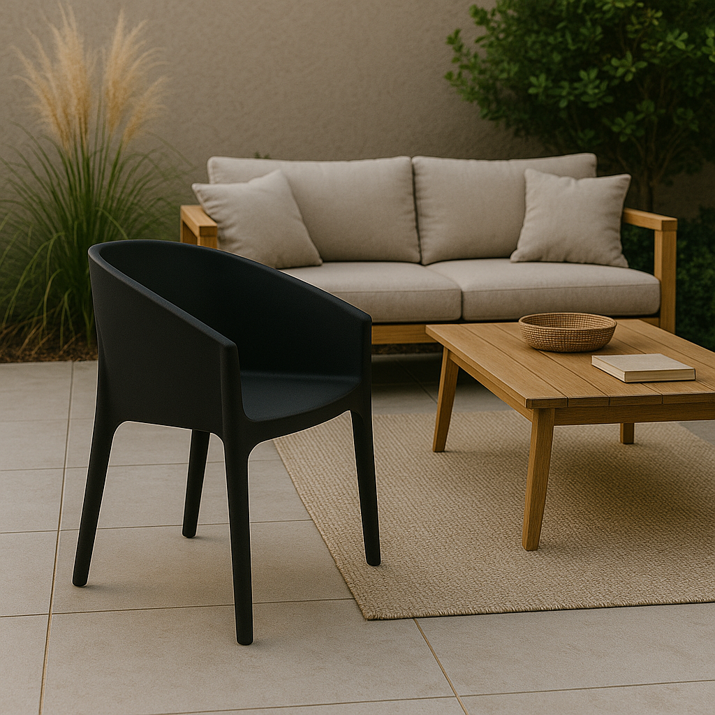 SILLON DE POLIETILENO "PACO" GRAFITO