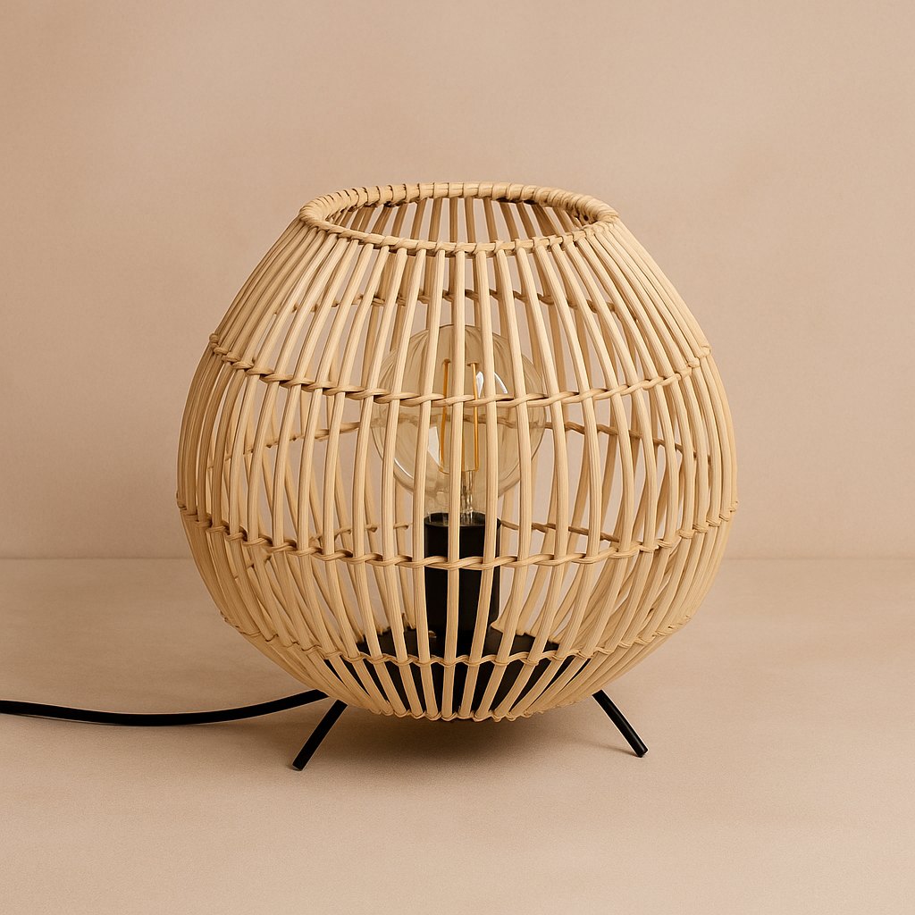 Lámpara de Mesa Nairobi – Bambú Natural & Diseño Artesanal