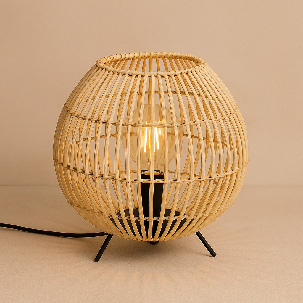 Lámpara de Mesa Nairobi – Bambú Natural & Diseño Artesanal