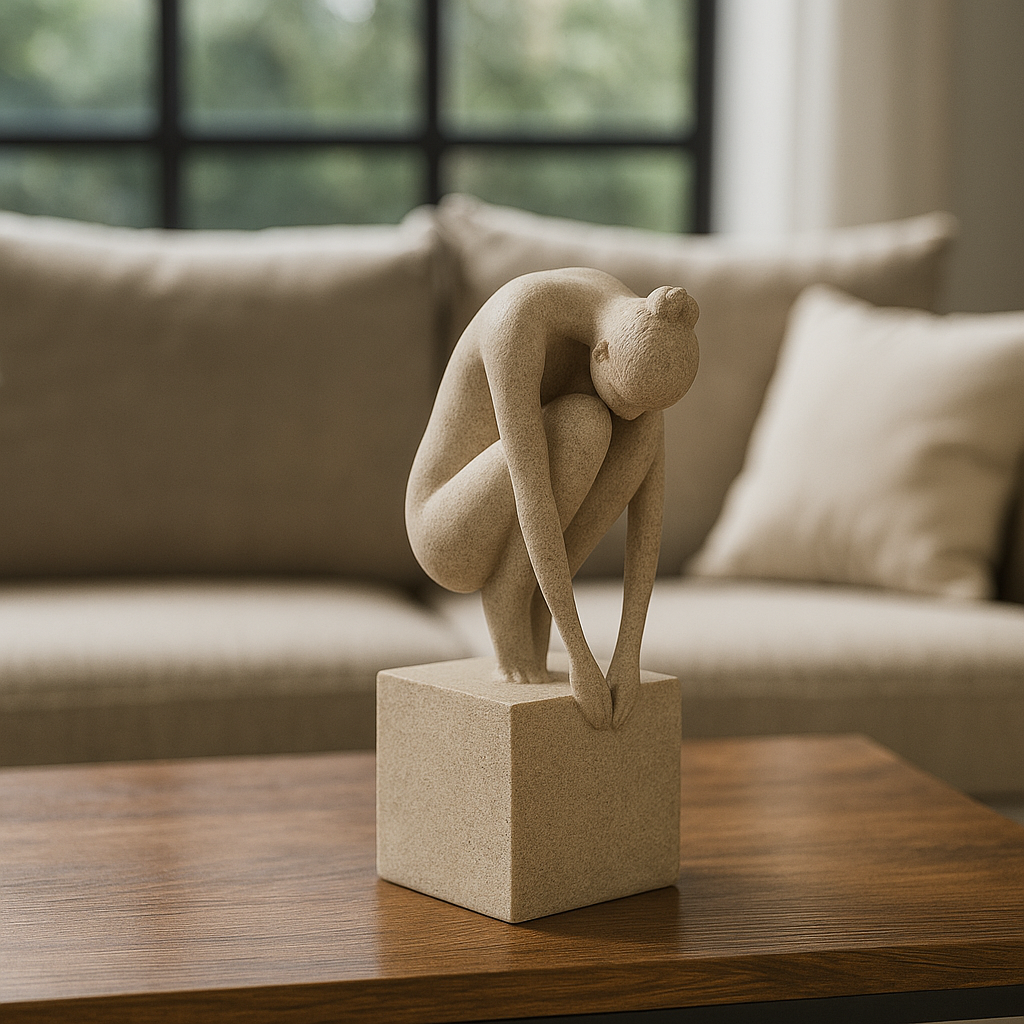 FIGURA DE YOGA CUERVO DECORATIVA