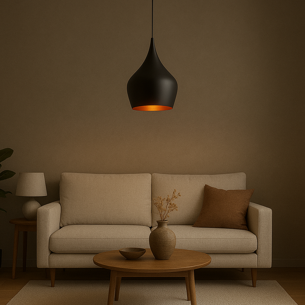 Colgante Cónico Aluminio Negro