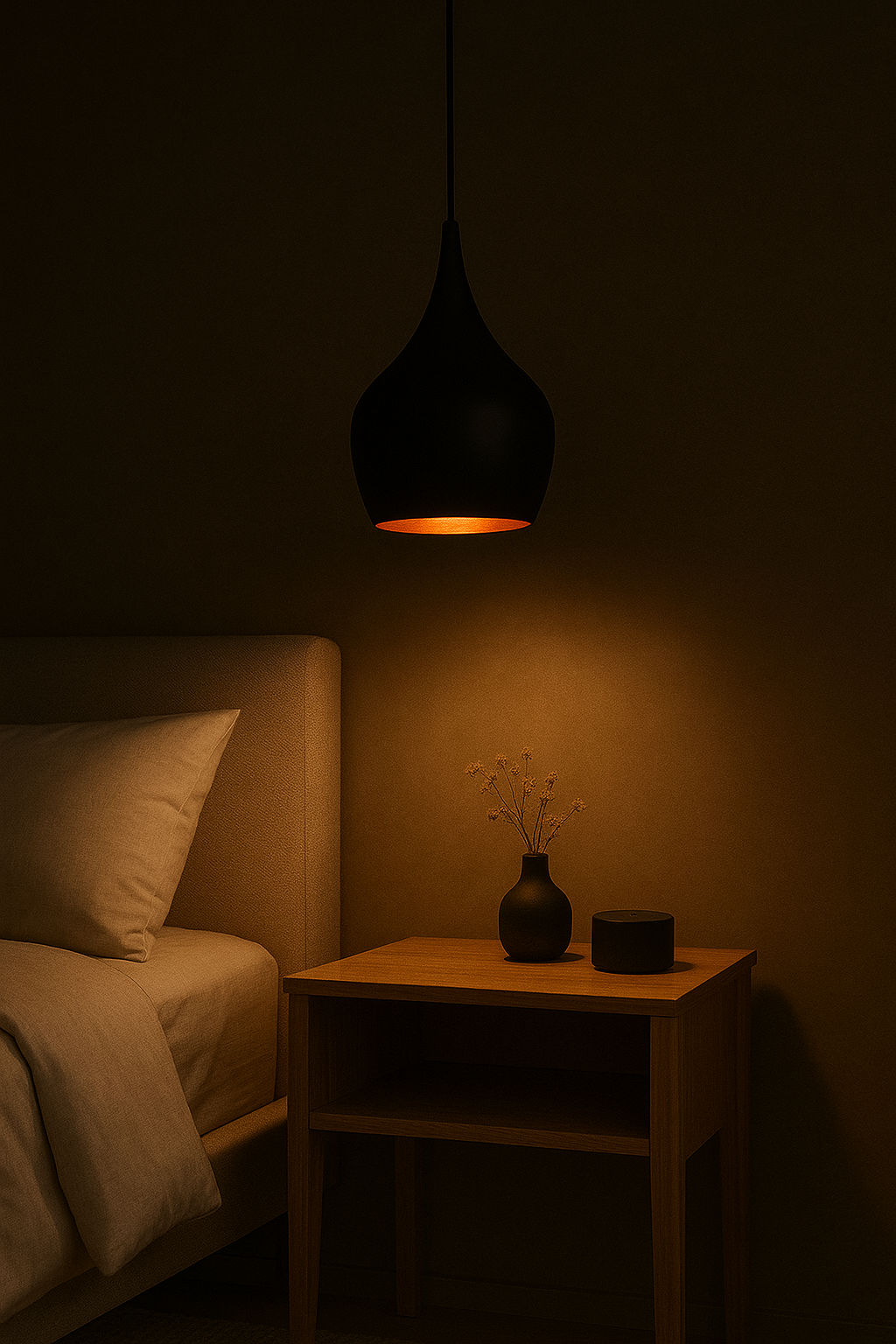 Colgante Cónico Aluminio Negro