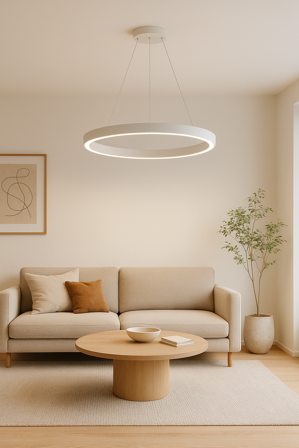 Colgante LED Zurich III Ø100cm en color blanco