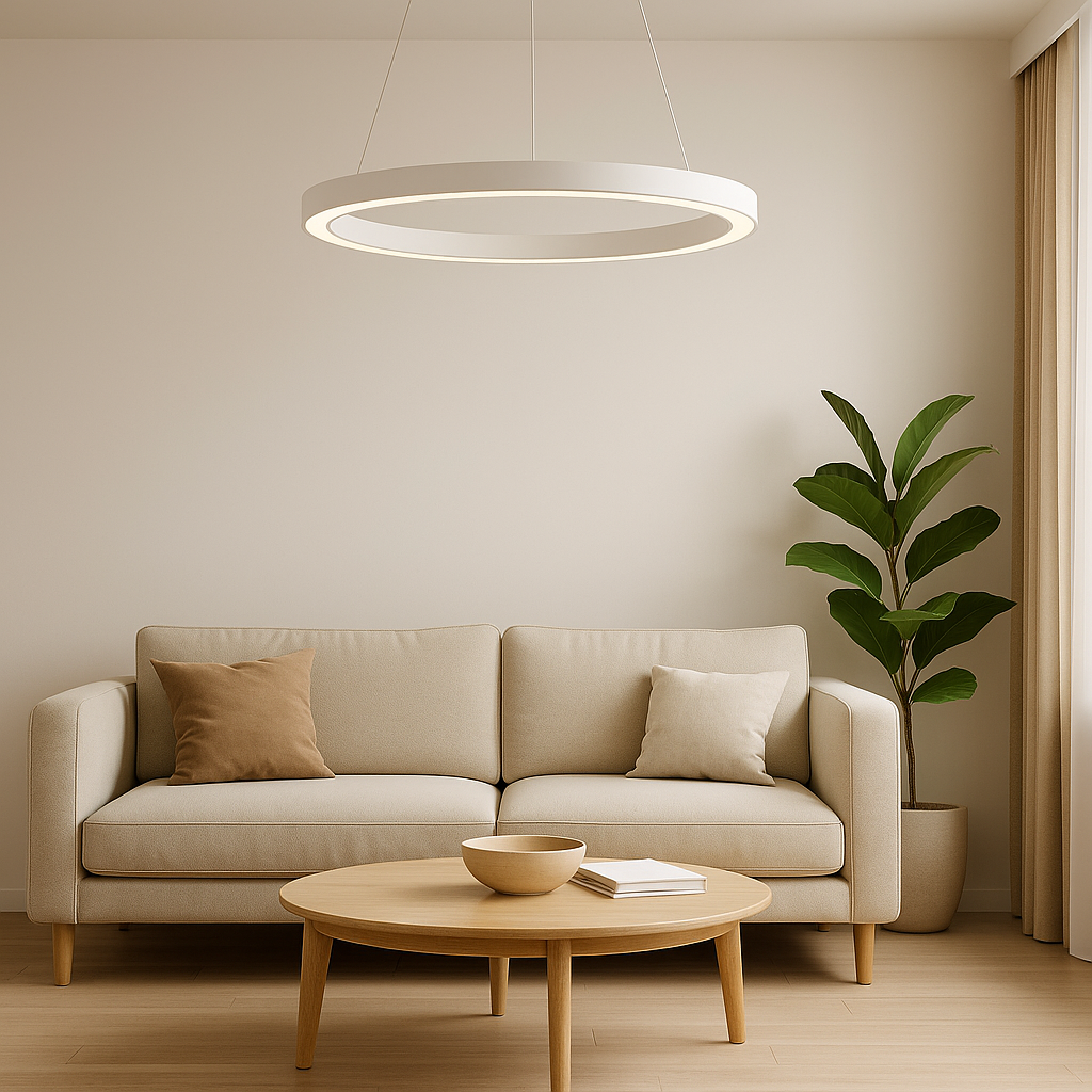 Colgante LED Zurich III Ø100cm en color blanco