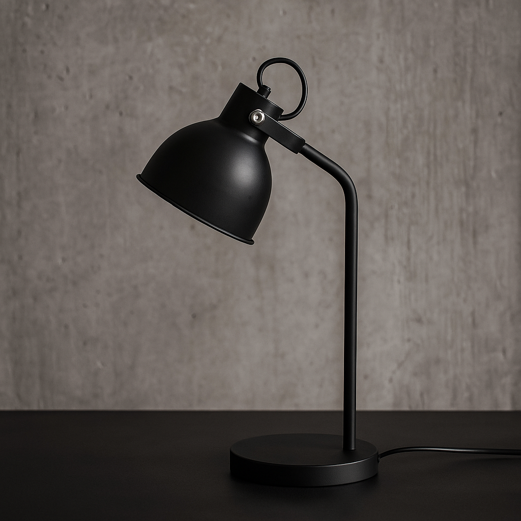 Lámpara de Mesa Pixar – Estilo Industrial Negro