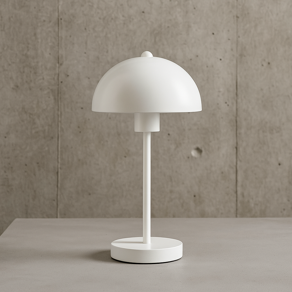 Lámpara de Mesa Mushroom – Blanca Minimalista