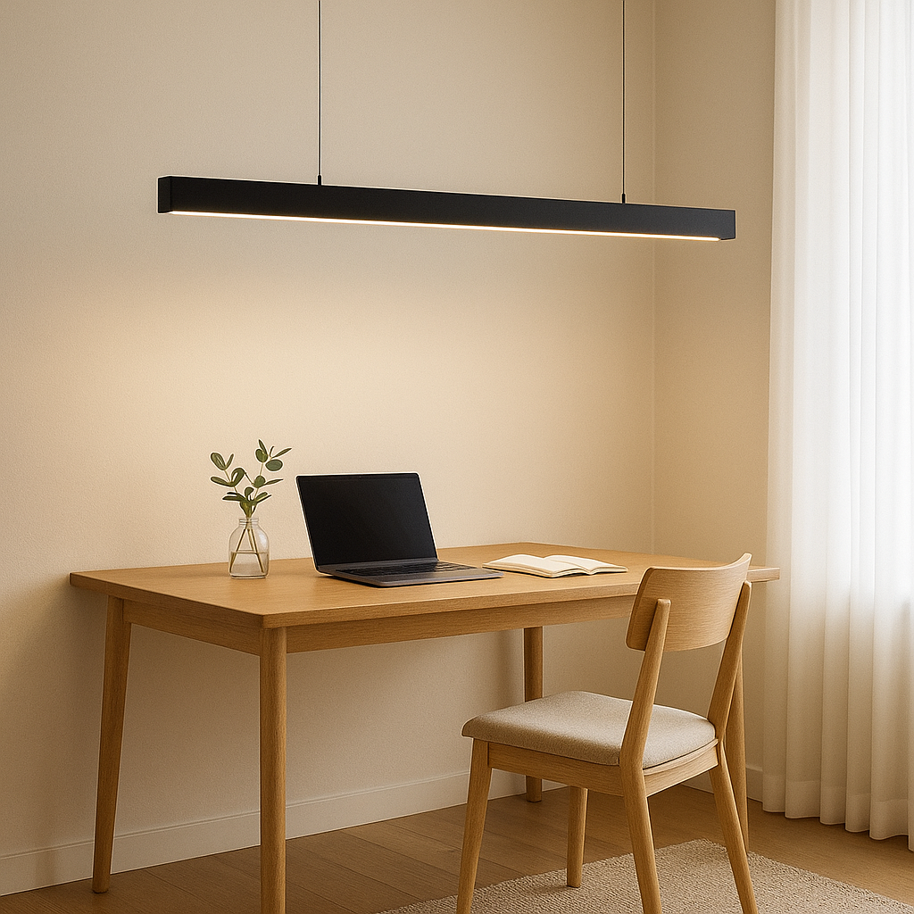 Luminaria Lineal Difusor Opal 40W Negra 3000K