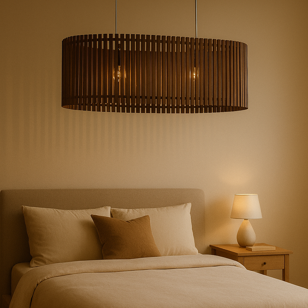 Colgante Madera Oscura Rústico "Varilla"